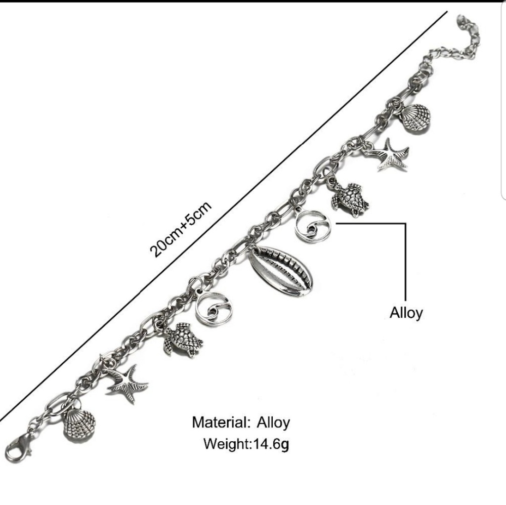 Beach charm silver fashion anklet - Picture 4 of 8